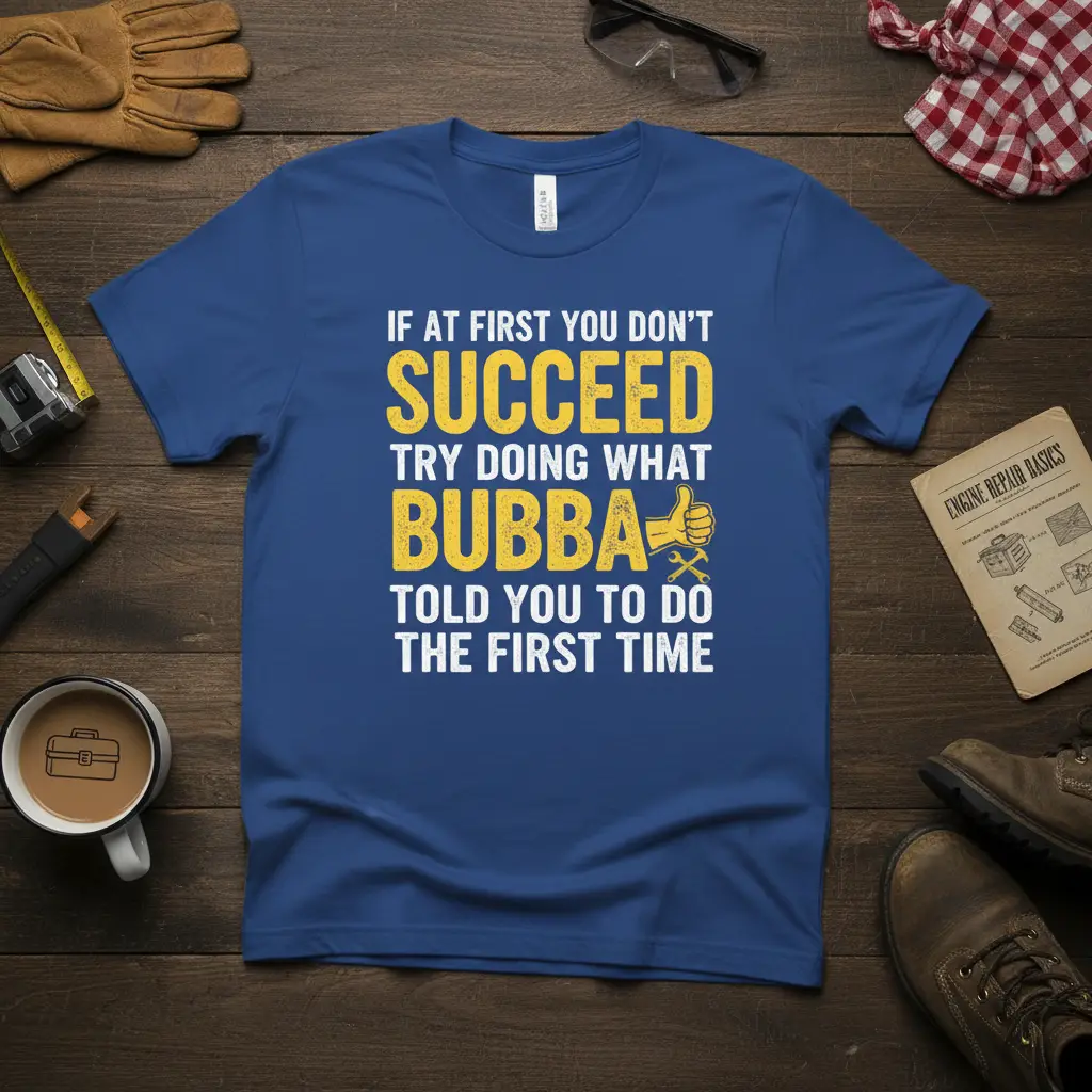 If at First You Don’t Succeed Bubba T-shirt|70 Characters