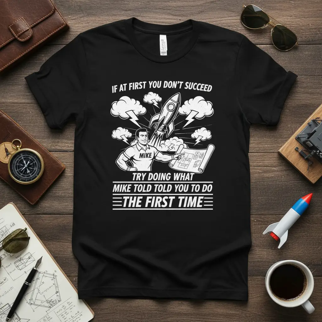 If at First You Don’t Succeed Mike Tee Funny Quote Gift