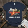 Igneous Is Bliss t-shirt with a colorful diagram illustrating volcanic and plutonic igneous rock formation and labels for different rock