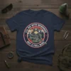 I'll Die With Memories Not A Full Mag t-shirt design featuring a tactical squirrel holding a rifle