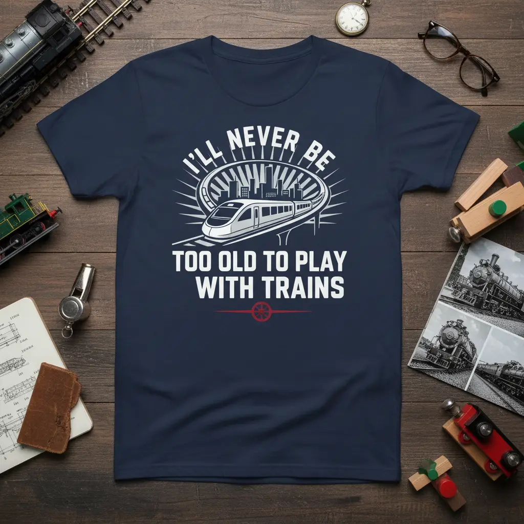I’ll Never Be Too Old to Play With Trains T-Shirt