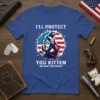 I'll Protect You Kitten No Matter What t-shirt with a wolf graphic and American flag