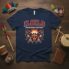 Iloilo Dinagyang Festival t-shirt design featuring traditional dancers, sunburst graphic, and bold text
