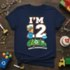 I'm 12 Recycle birthday t-shirt featuring a cute garbage truck and balloons