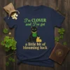 I'm Clover and I've got a little bit of blooming luck St. Patrick's Day cat t-shirt design with black cat