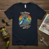 I'm Done Done Dillin' With You t-shirt with robot arm holding a pickle, vintage sunset background, and distressed typography