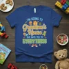 T-shirt with "I'm Going To Grandma's House She Says Yes To Everything" text and graphics of candy, house, cookies, and