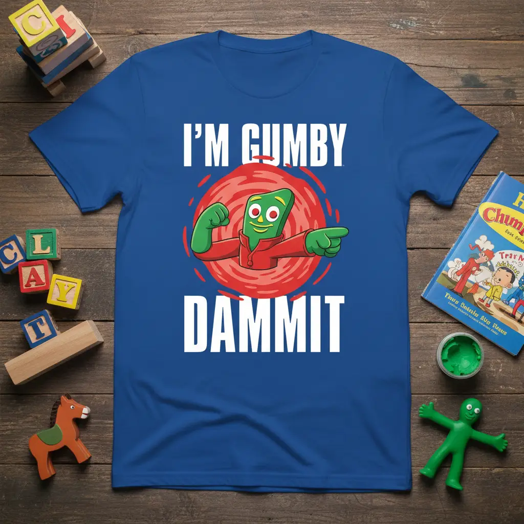 I’m Gumby Dammit T-Shirt Funny Retro Cartoon Gift