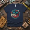 I'm Jay Doing Jay Things personalized name quote t-shirt with gears and lightning bolt graphics in vintage style