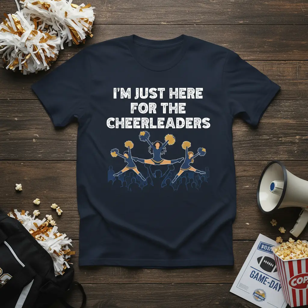 I’m Just Here for the Cheerleaders T-Shirt Game Day Fan Apparel