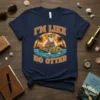 I'm Like No Otter funny pun t-shirt design with an otter in a submarine at sunset