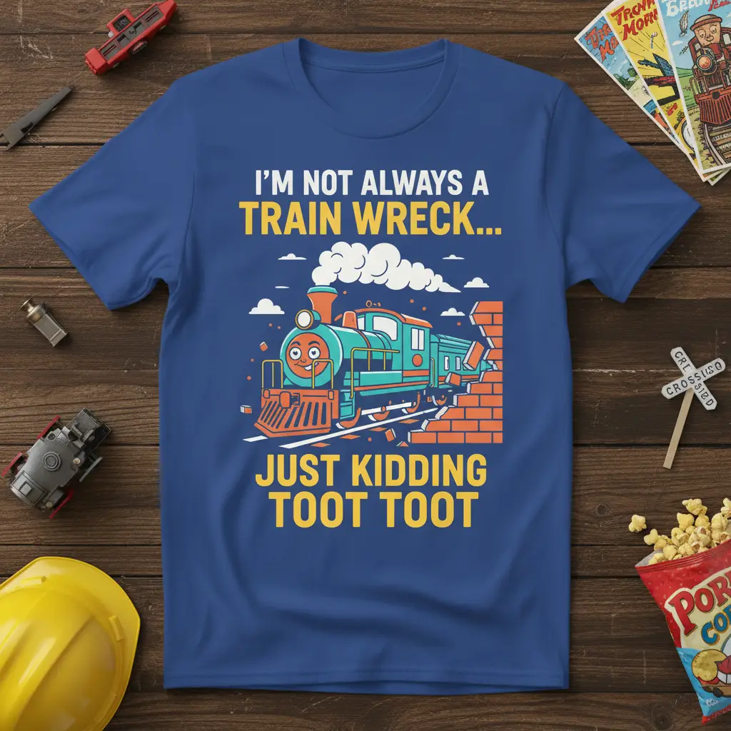 I’m Not Always a Train Wreck T-Shirt Funny Locomotive Gift