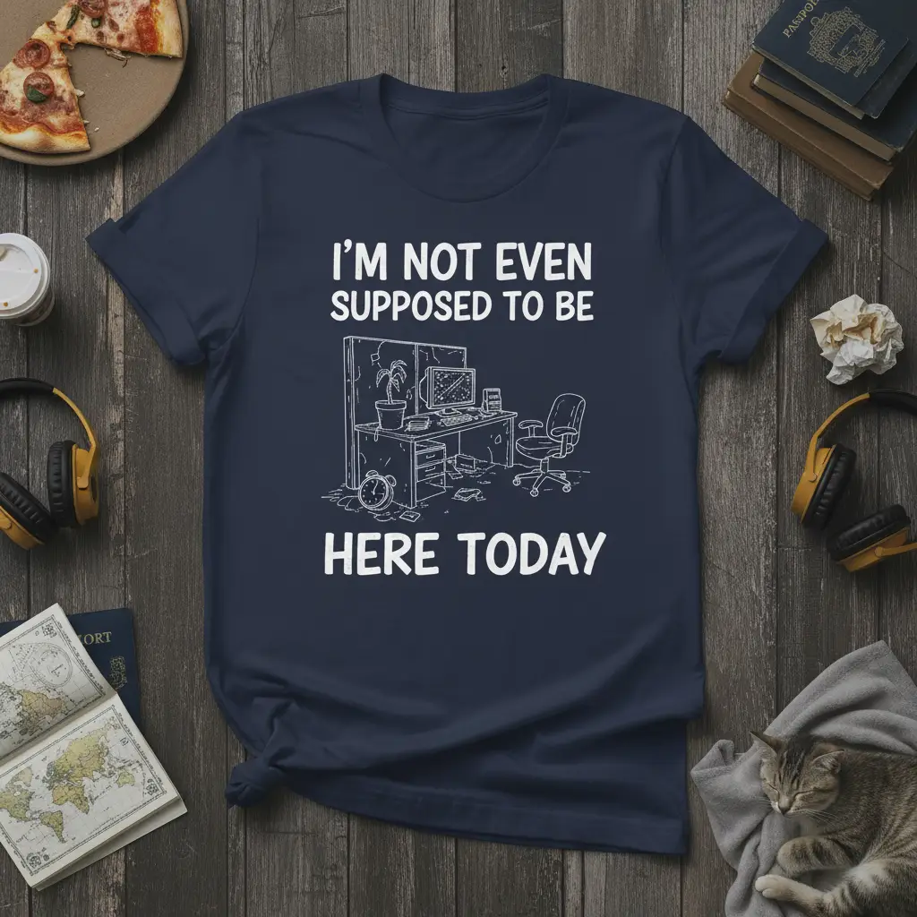 I’m Not Even Supposed to Be Here Today Funny Quote T-Shirt
