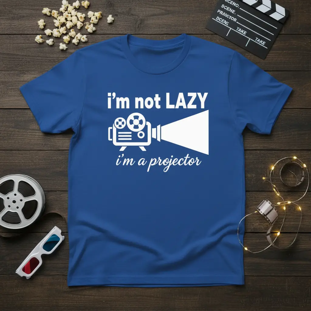 I’m Not Lazy I’m a Projector Funny Movie Buff T-Shirt