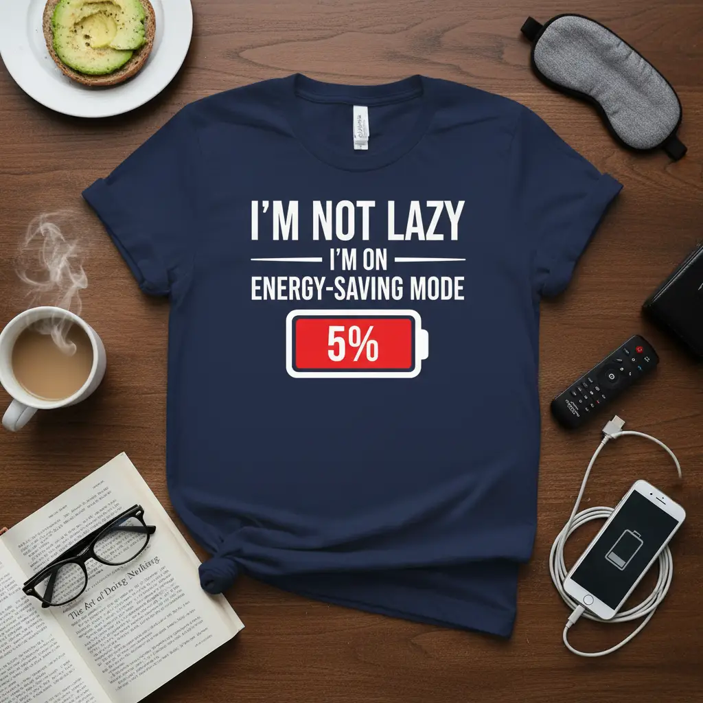 I’m Not Lazy I’m on Energy Saving Mode 5% Tee