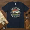 I'm Not Old I'm Classic t-shirt with a vintage white car and retro sunset graphic