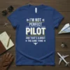 I'm Not Perfect Pilot T-Shirt with bold text and airplane graphic, perfect for pilots and aviation lovers