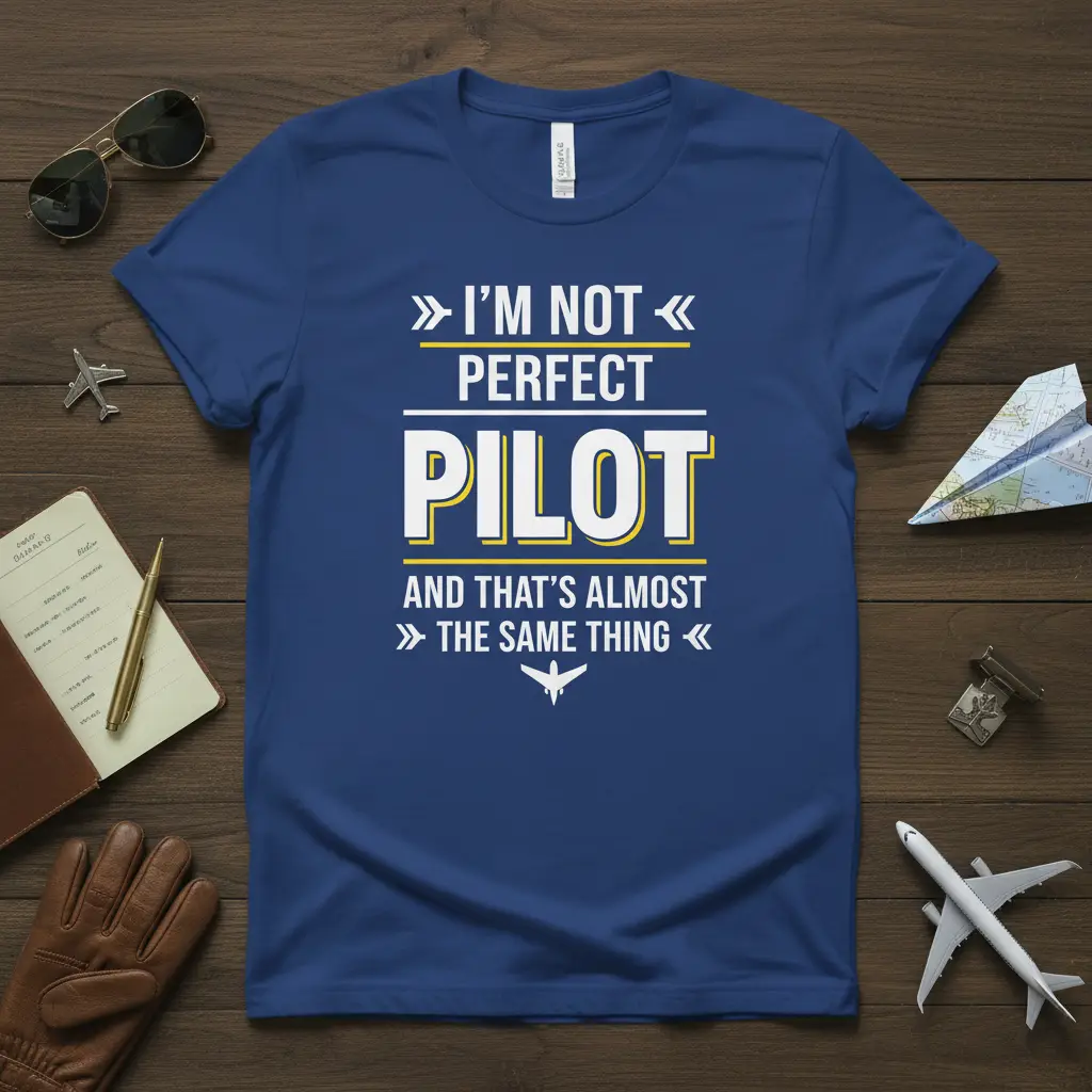 I’m Not Perfect Pilot T-Shirt Funny Aviation Gift for Flyers