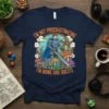 I'm Not Procrastinating I'm Doing Side Quests t-shirt with knight, dragon, and mushrooms graphic
