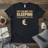 I'm Not Sleeping I'm Just Resting My Eyes quote t-shirt with a cute sleeping moon graphic