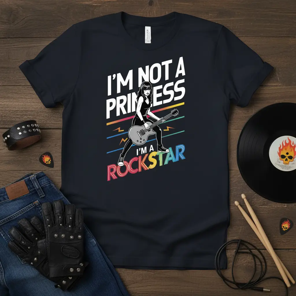 I’m Not a Princess I’m a Rockstar T-Shirt Music Lover Gift