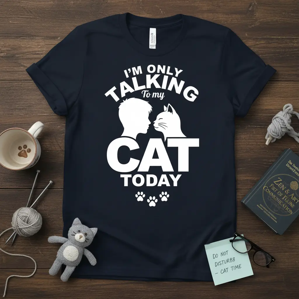 I’m Only Talking to My Cat Today T-Shirt Funny Cat Lover Gift