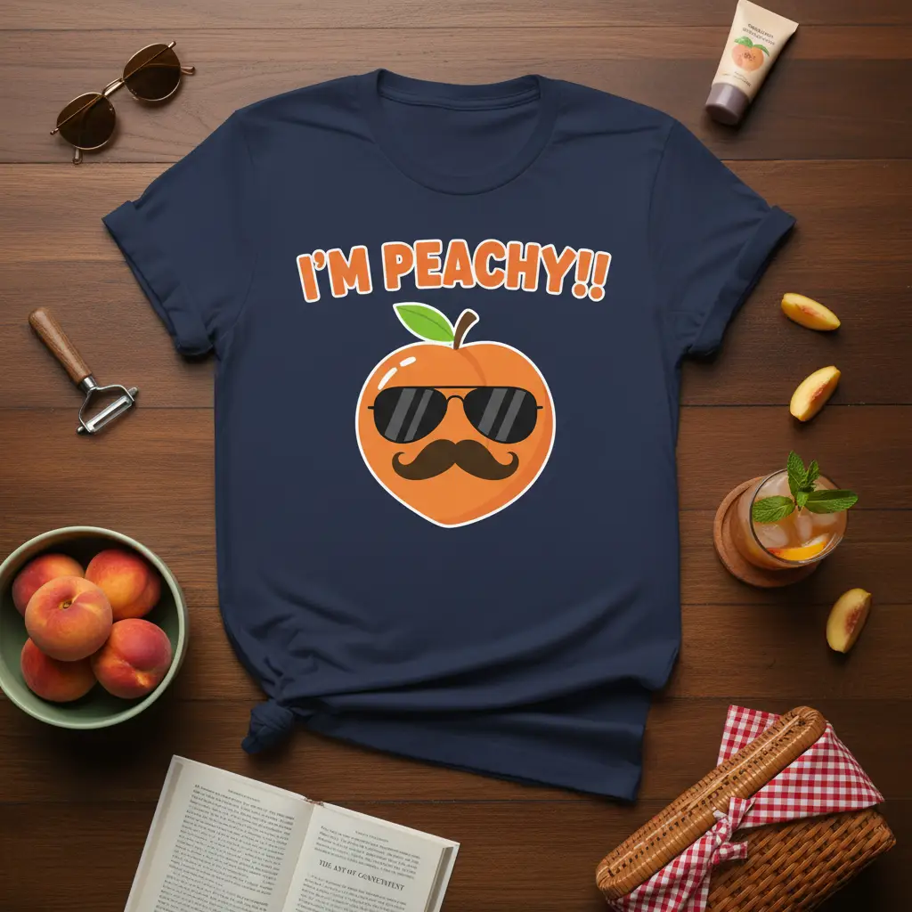 I’m Peachy!! Funny Peach Pun T-Shirt Summer Gift