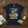 I'm Ready To Crush Kinder Garerten t-shirt with a yellow bulldozer, ABC blocks, and school supplies graphic
