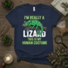 I'm Really A Lizard This Is My Human Costume text with a green chameleon on a branch graphic