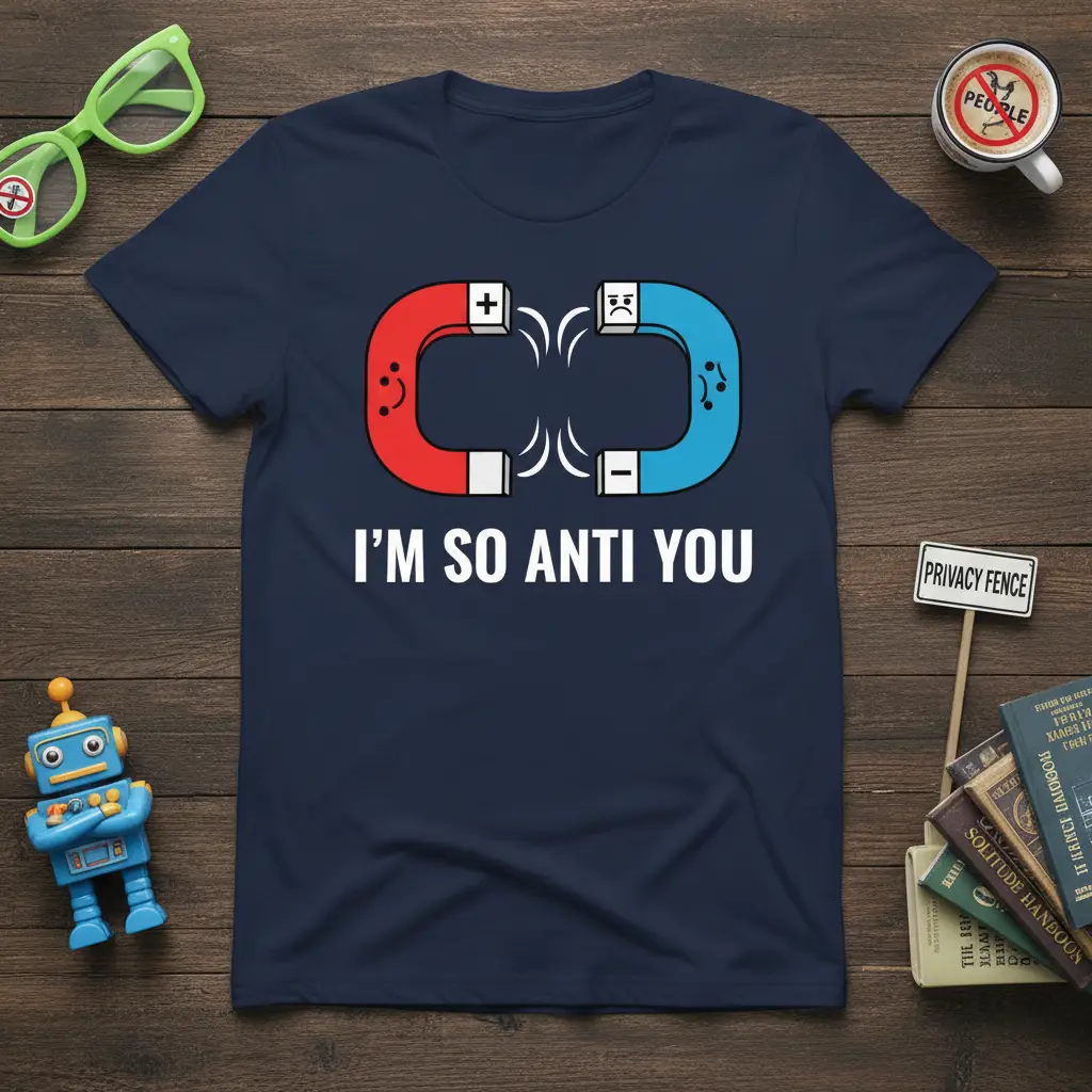 I’m So Anti You Magnet Quote T-Shirt Funny Science Gift