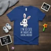 I'm So Cute My Parents Are Having Another T-Shirt with a flexing bunny graphic and announcement text