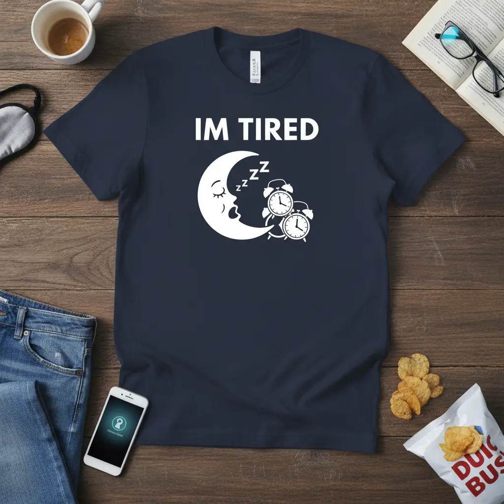 Im Tired Funny Sleep Moon Alarm Clock T-Shirt Gift