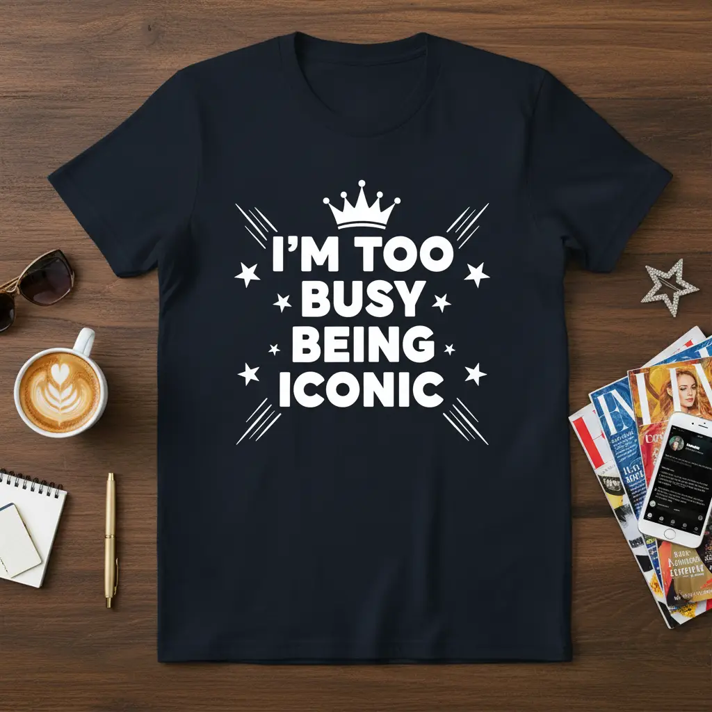 I’m Too Busy Being Iconic Crown Quote T-Shirt