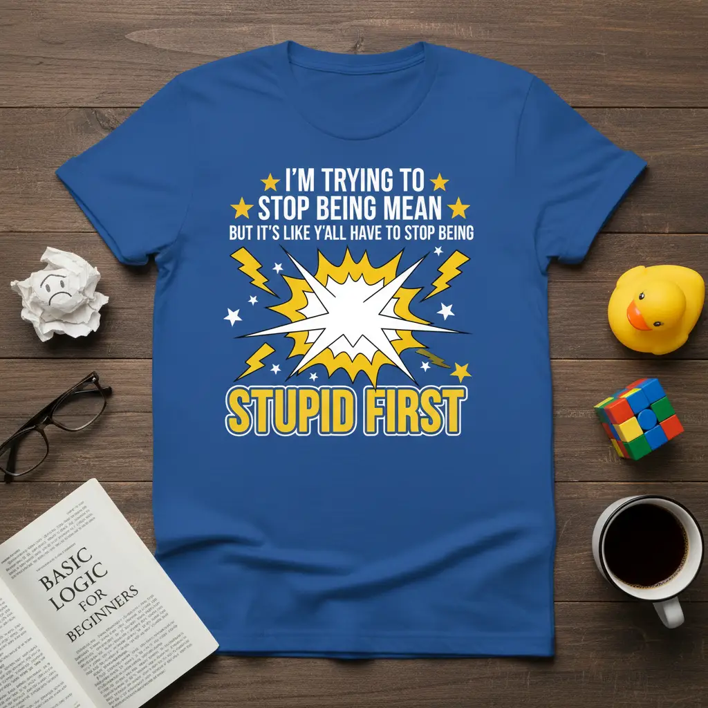 I’m Trying to Stop Being Mean Quote T-Shirt Funny Sarcastic Gift