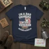 I'm a Dad Grandpa and a Veteran Nothing Scares Me t-shirt with American flag graphic and crossed rifles