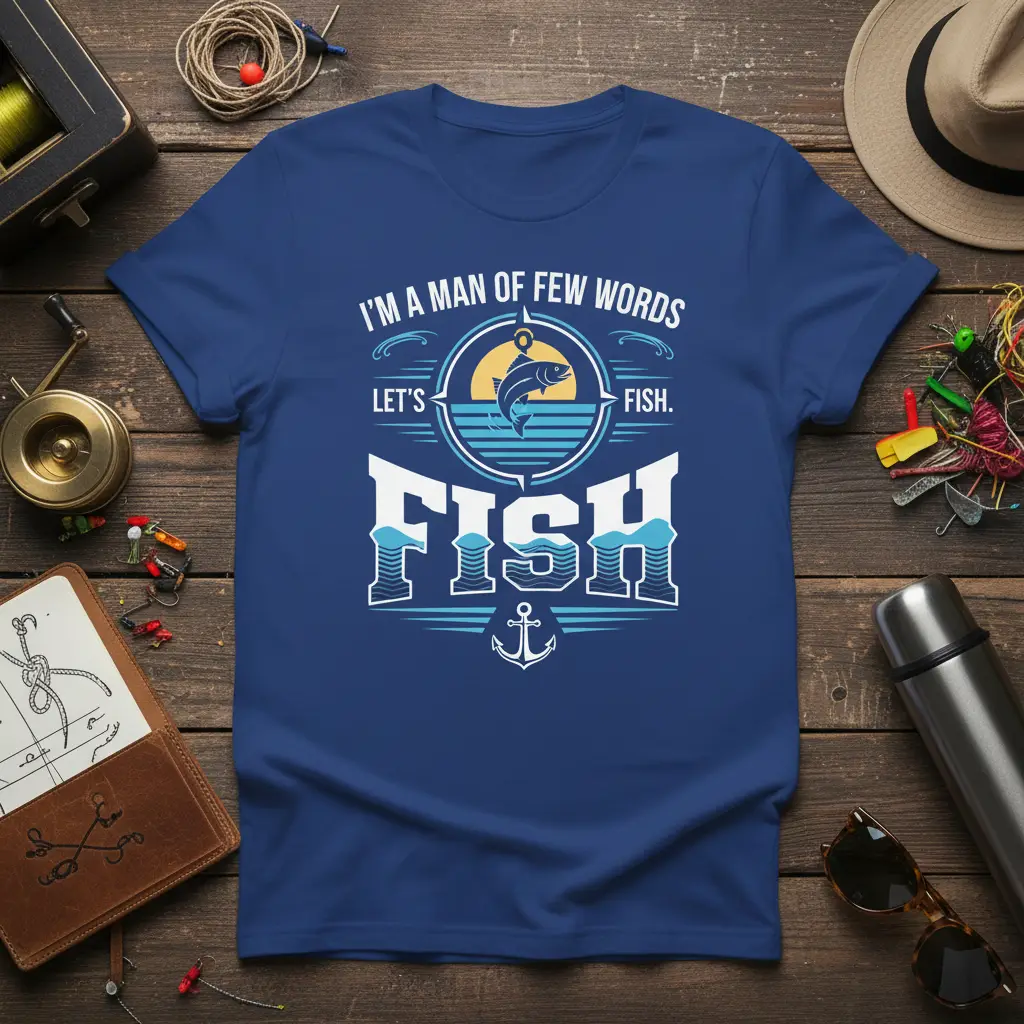 I’m a Man of Few Words Let’s Fish T-Shirt