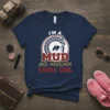 I'm a Mud and Mascara Kinda Girl text with mascara wand graphic on navy t-shirt