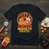 T-shirt with "I'm a Pizza Chicken Nuggets Kind of Guy" text, featuring graphics of pizza and chicken nuggets