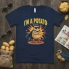 I'm A Potato T-Shirt design featuring a cartoon superhero potato with sunglasses and a cape