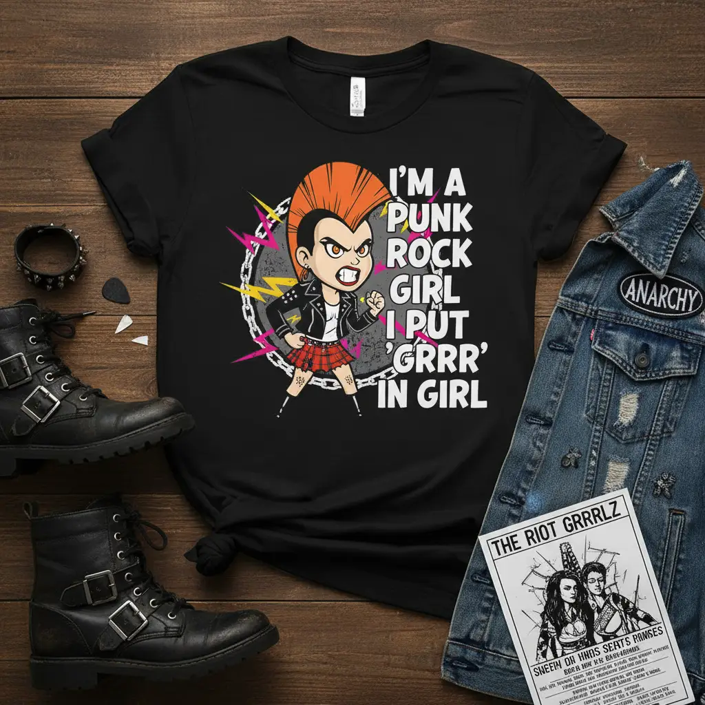 I’m a Punk Rock Girl Tee Funny Quote for Music Lovers
