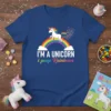 I'm A Unicorn I Poop Rainbows funny unicorn t-shirt with rainbow and confetti graphic