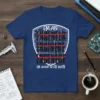 I'm An Engineer Engineer Engineer Engineer Engineer I'm Good With Math T-Shirt design featuring blueprint style text and red strikethroughs