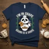I'm In Shape Round Is A Shape text with a chef panda holding a cookie and coffee, surrounded by cookies