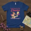 T-shirt with "I'm On Thunt For That Elusive Throat Goat!" text, featuring a cartoon goat holding a lantern near a