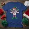 I'm the Cheerlader Elf Christmas T-Shirt with a cartoon elf holding pom-poms