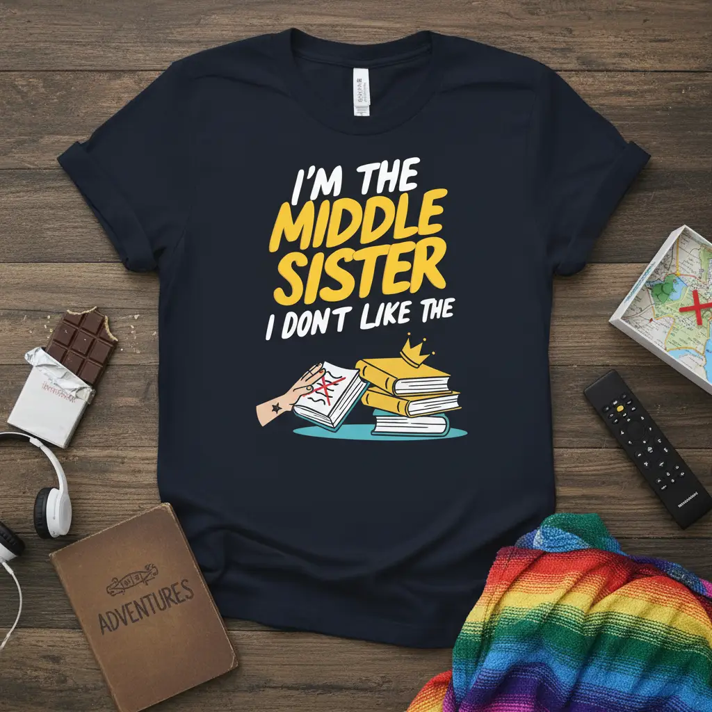 I'm the Middle Sister quote printed with eye-catching design on quality cotton blend t-shirt design