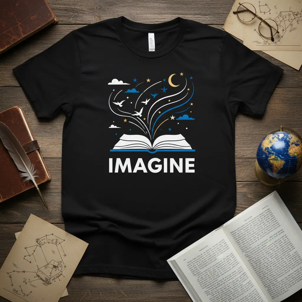 Imagine Book Lover T-Shirt Creative Gift for Readers