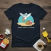 Funny t-shirt design featuring a seagull stealing french fries with the text "imma steal ur fries"