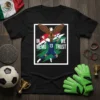 In Memo 13 Trust t-shirt design with a soccer goalkeeper, eagle, and Mexican flag colors