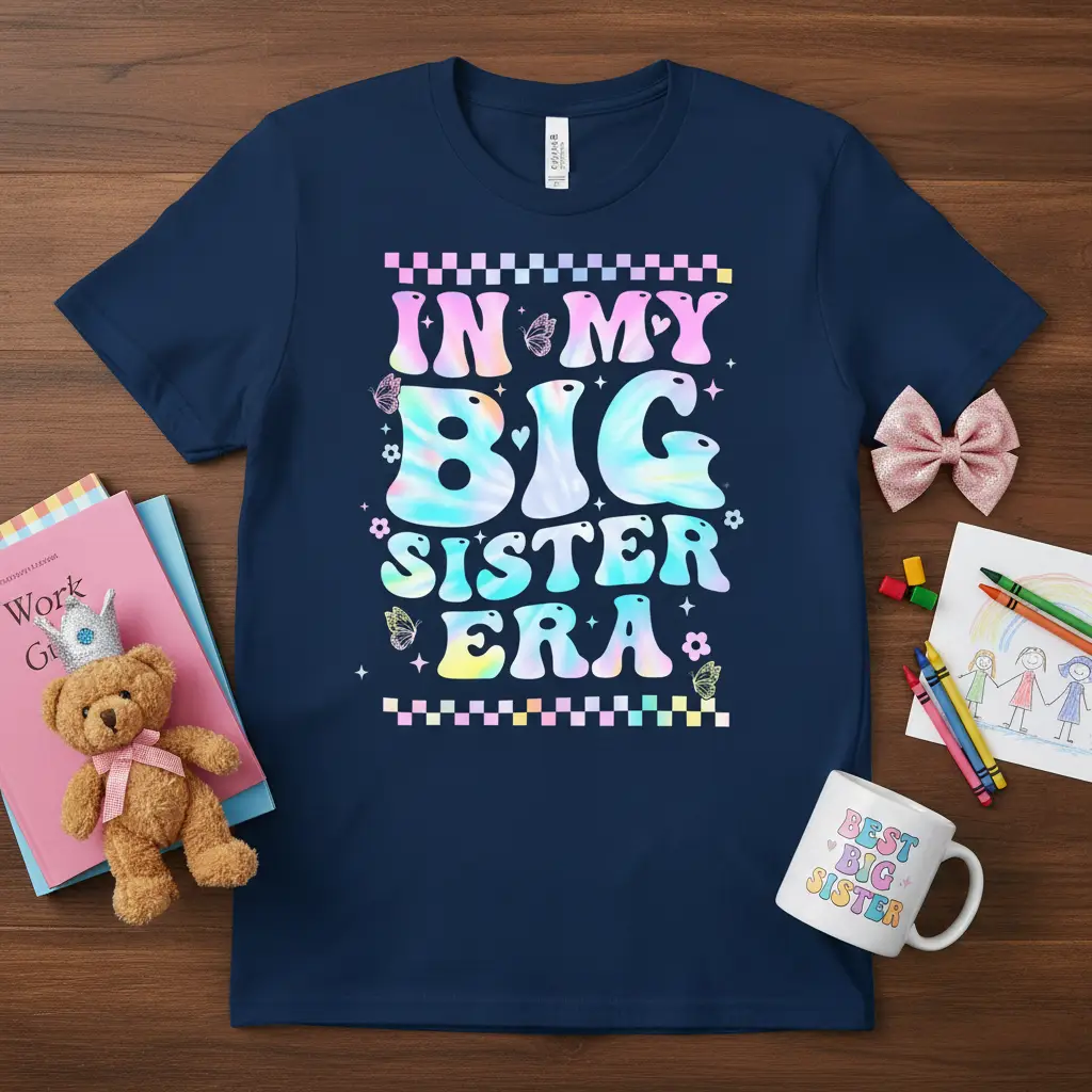 In My Big Sister Era Tie Dye T-Shirt Sweet Sibling Gift